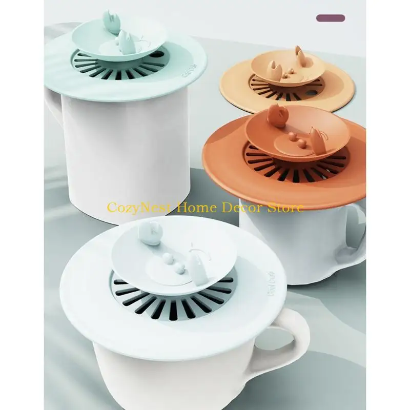 92MF 4.3Inch Mug Covers Reusable Flexible Coffee Teacup Lids Silicone Cup Covers Lid