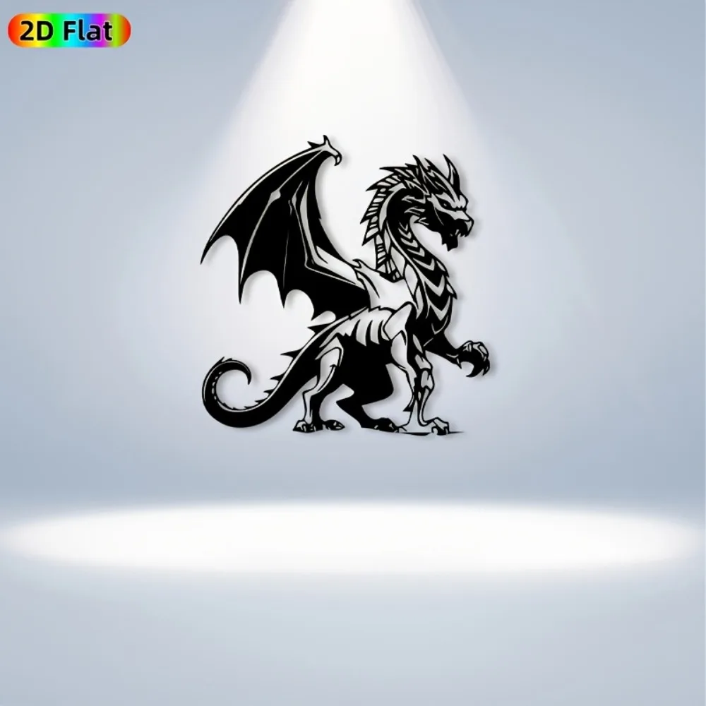 CIFBUY Wrought Iron Metal Wall Art Medieval Dragon Weather Resistant Sculpture For Living Room Garden Fence Fantasy Themed Gift