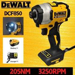 DEWALT DCF850 20V klucz udarowy śrubokręt elektryczna wiertarka udarowa elektronarzędzia 205nm bezszczotkowy silnik bezprzewodowy narzędzie do ładowania