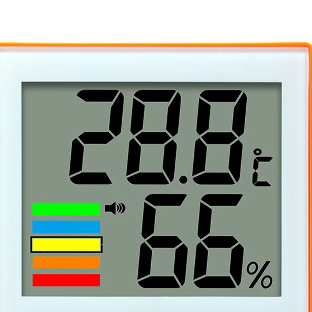 

24-Hole Digital Thermometer Hygrometer Large Lcd Alarm Function For Home Office Warehouse Orange Multifunctional Indoor