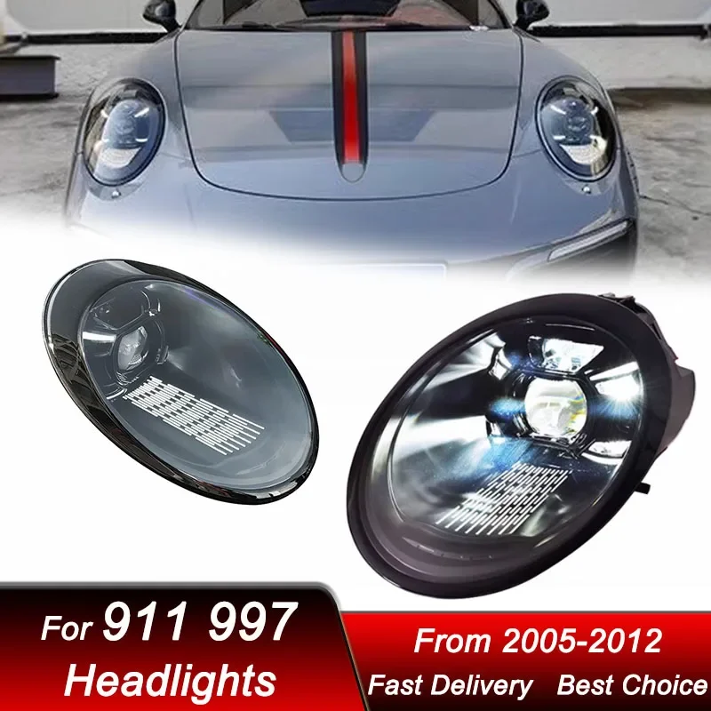 

Поп-автомобильные фары для Porsche 911 997.1 997.2 2005-2012 до 992 Стиль Полностью светодиодные автомобильные фары в сборе Аксессуары для линз проектора