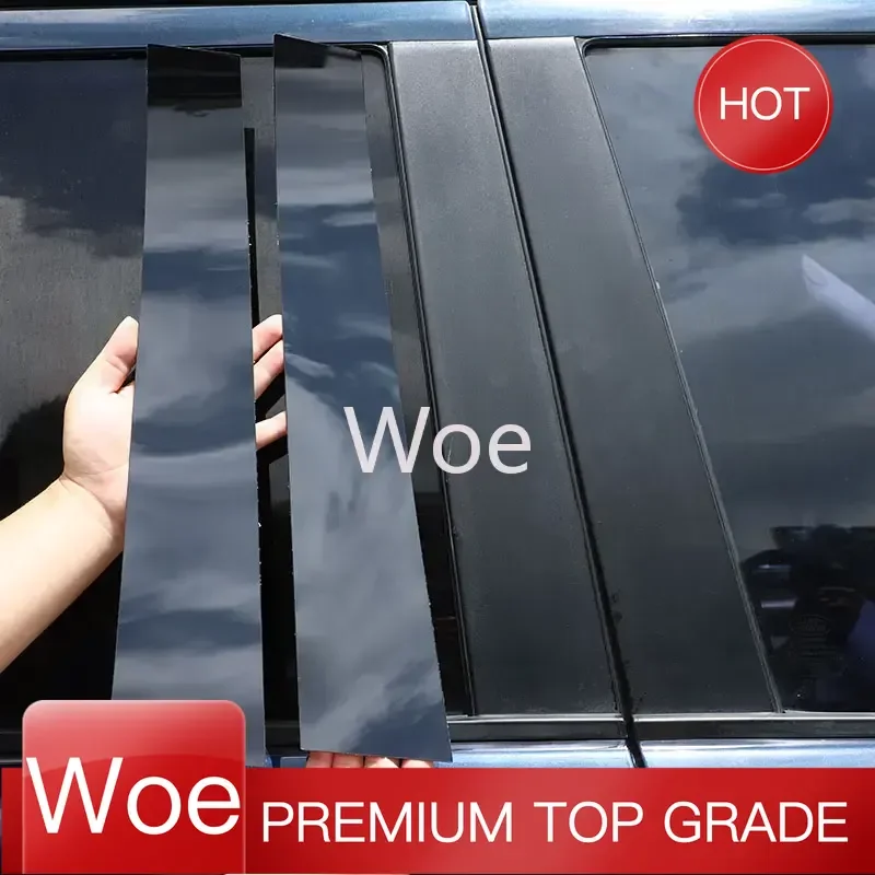 Woe For Land Rover Range Rover Sport 2005-2013 PC Black Car Door Window Center B Pillar Post Trim Cover Sticker Car Accessories