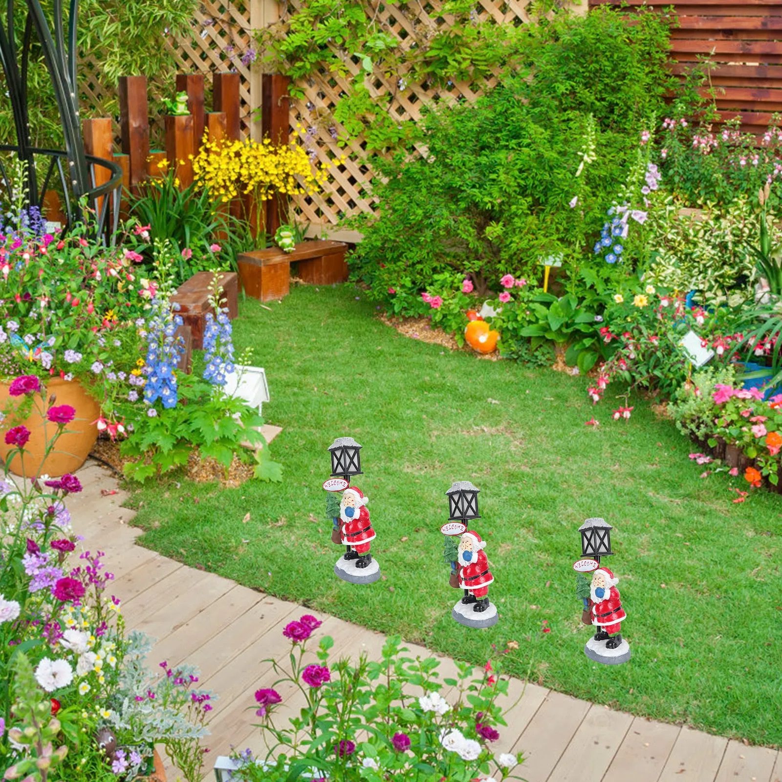 

1Pcs Christmas Santa Claus Night Lamp Creative Luminous Resin Decor Tabletop Xmas Ornament Festival Decoration