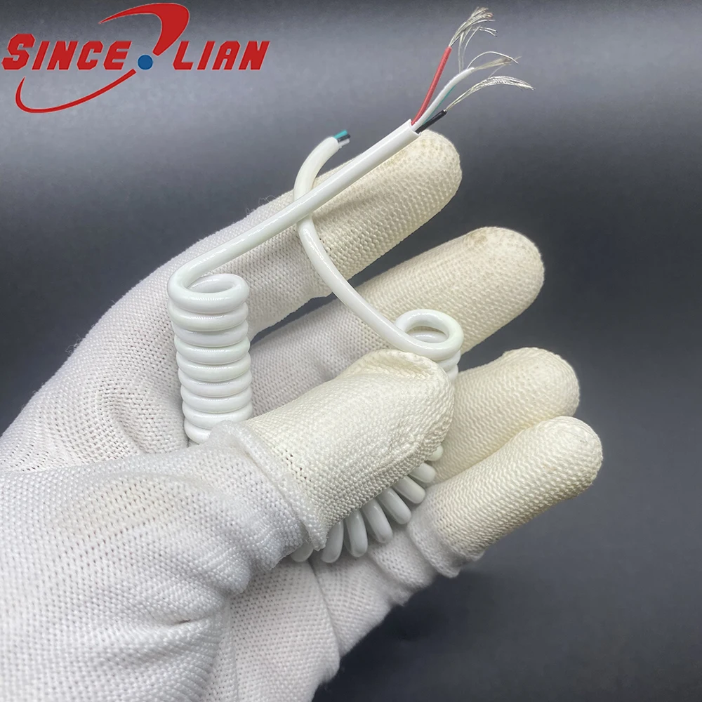 

Спиральный USB-кабель Четырехжильный спиральный кабель для передачи данных «сделай сам» Мягкий удлинительный кабель Белый внешний диаметр 3,0 мм Пружинный кабель для зарядного устройства