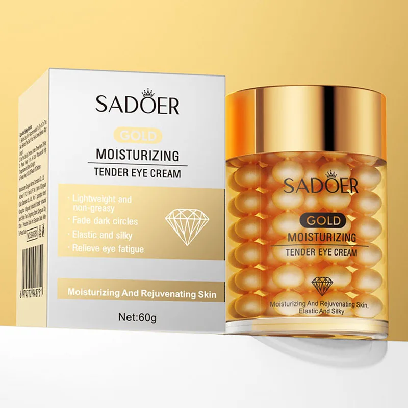 Image of SADOER 24K Golden Eye Cream Anti Augenringe Falten Feuchtigkeitsspendende Feuchtigkeitsspendende Anti-Aging-Cremes Augenpflege