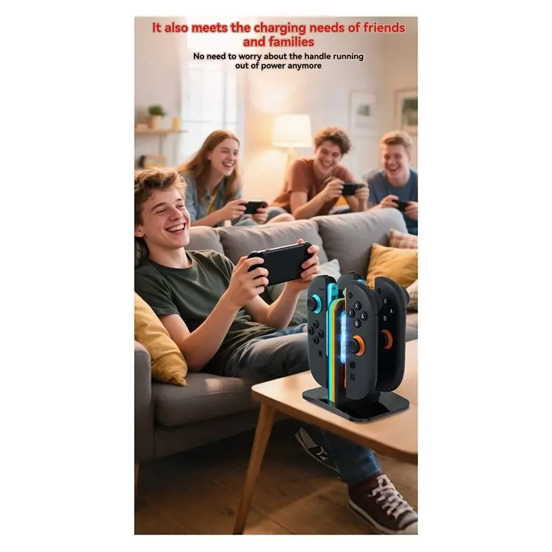 

Новая док-станция для быстрой зарядки 4-в-1 для Switch 2, контроллеров Joy-Con, аксессуаров NS 2, подставка для геймпада