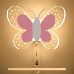 Butterfly LED Wall Bedroom Wall Sconces Lighting Wall Light Children's Room Girls Wall Lamp With Plug Dimmable Decor Wall Sconce