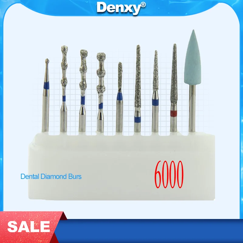 

18pcs/lot #6000 Dental Diamond Burs New Dental Diamond Burs Set Abutment Polishing Kit Porcelain Veneers' Preparation