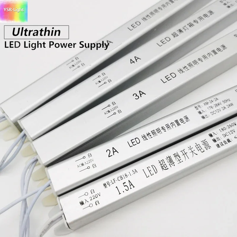 DC12V Ultra Thin LED Power Supply 18W 24W 36W 48W 60W Lighting Transformers AC180V-260V Driver for Lamp Strip Advertising Board