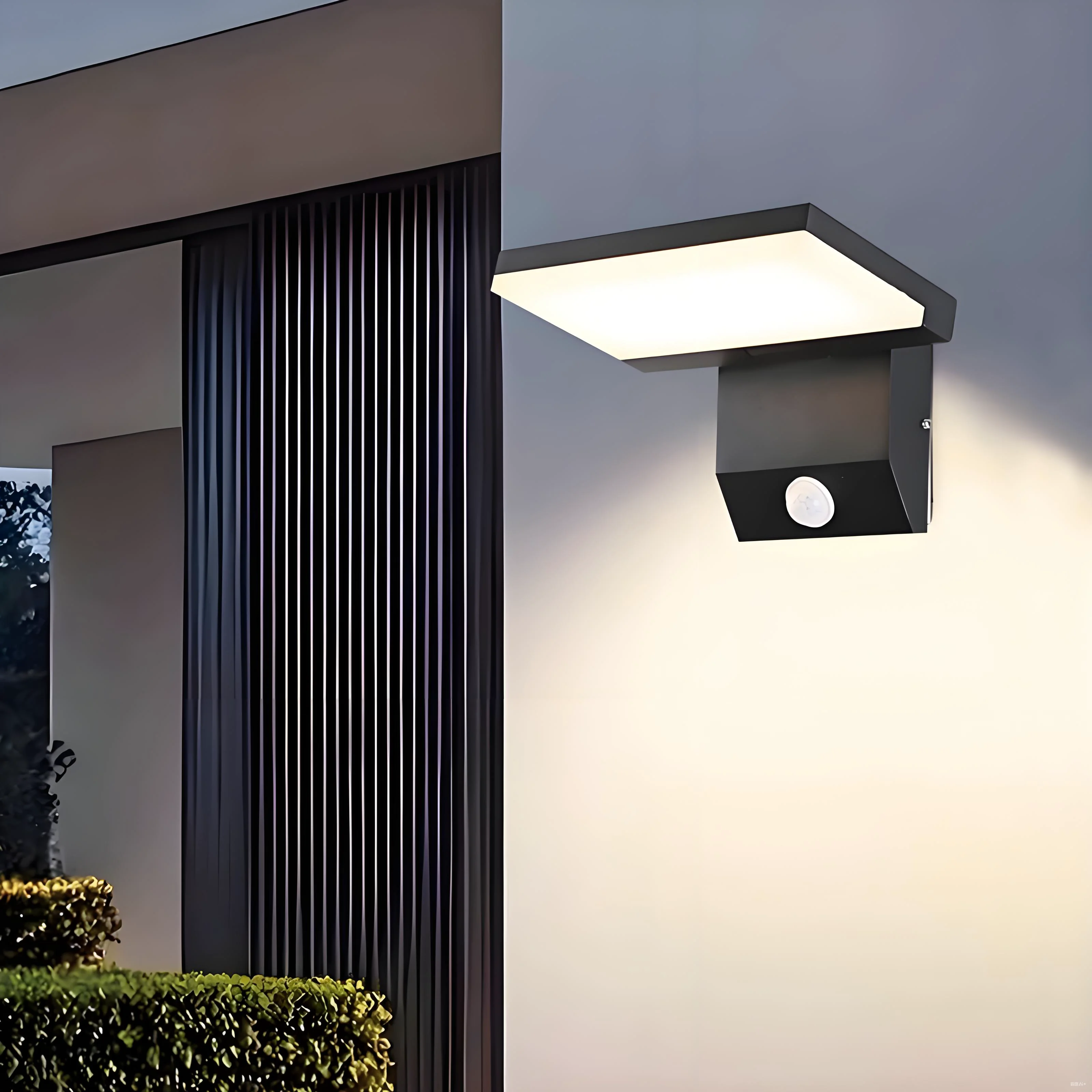 IP65 مقاوم للماء في الهواء الطلق الجدار الخفيفة قابل للتعديل زاوية الألومنيوم LED شمعدانات جدارية مع الاستشعار حديقة الممر الشرفة ضوء داخلي