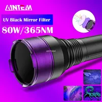 Powerful 80W 4Cores 365NM UV Flashlight Waterproof  Power by 21700 Battery Ultraviolet Purple Lamp for Pet Urine Stains Detector