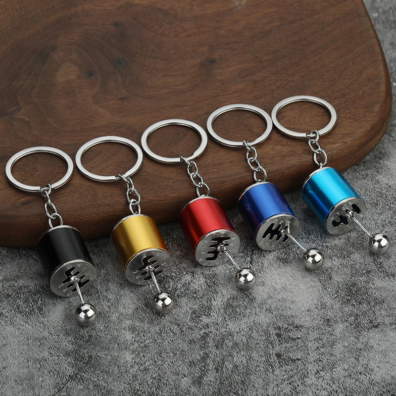 1pcs Metal Keyring Creative Car Shifter Keychain Six-Speed Gear Stick Knob Gearbox Model Key Antistress Adults New Fidget Toys