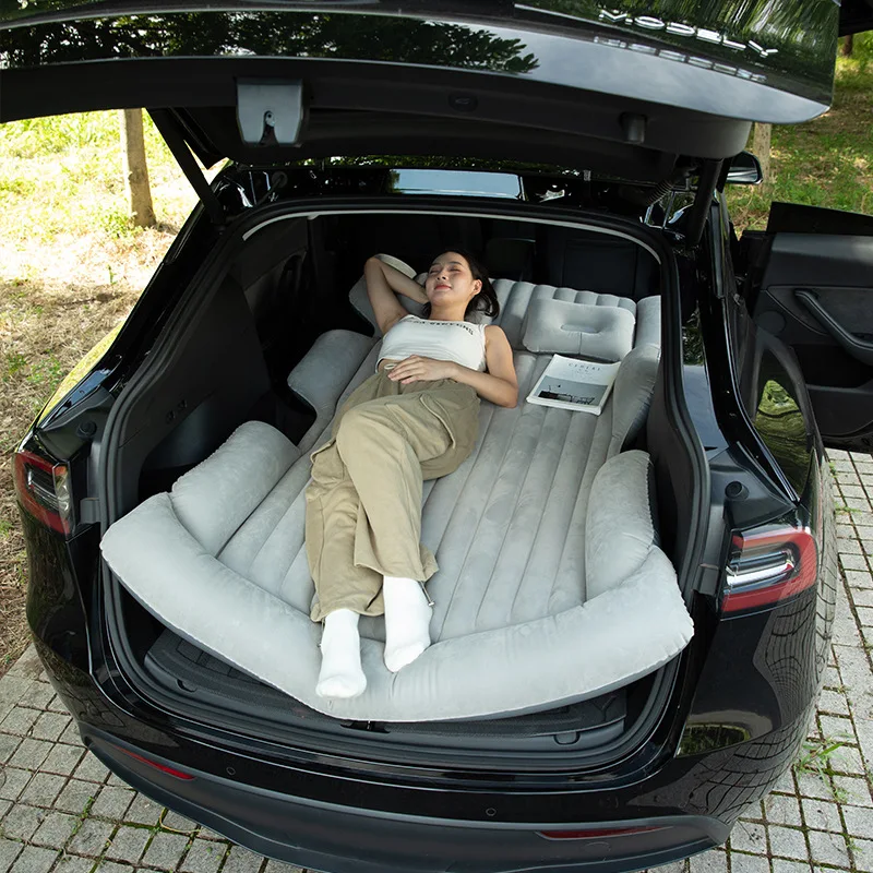 

Надувной матрас для внедорожника, ПВХ, флокированный багажник автомобиля, дорожная кровать для кемпинга, пикника на открытом воздухе