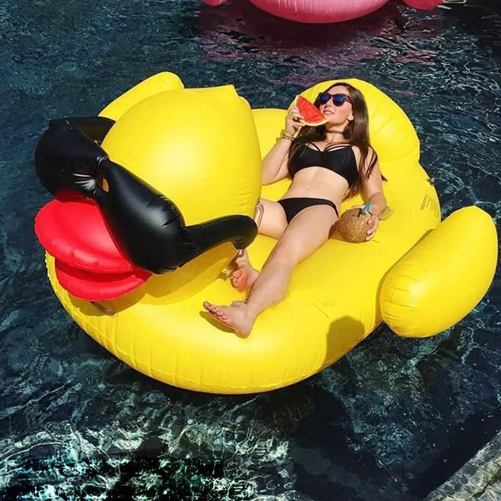 Flotador de piscina de pato, tubo flotante inflable de pato gigante, juguetes de agua, balsas, anillos de natación, sillón flotante para adultos, niños y niñas
