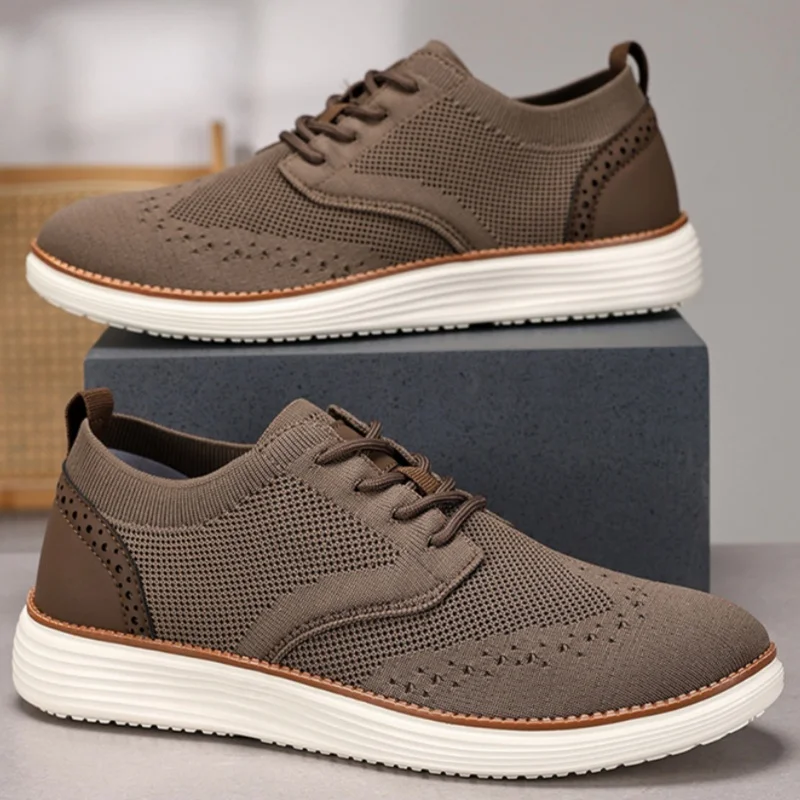 

Men Casual Sneakers 2025 Summer New Mesh Breathable Comfortable Soft Flats Shoes Plus Size Jogging Sports Footwear Zapatillas