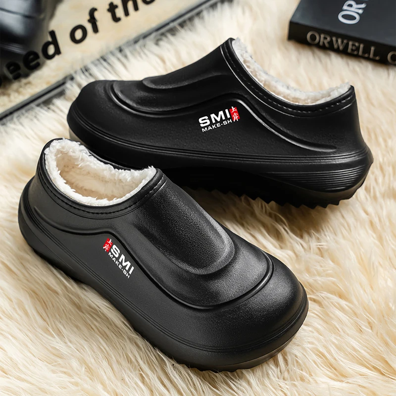 

YRZL 2025 New Mens Winter Slippers Fleece Lined Anti Skid Warm Thermal Comfortable Indoor Outdoor House Shoes Mens Slippers