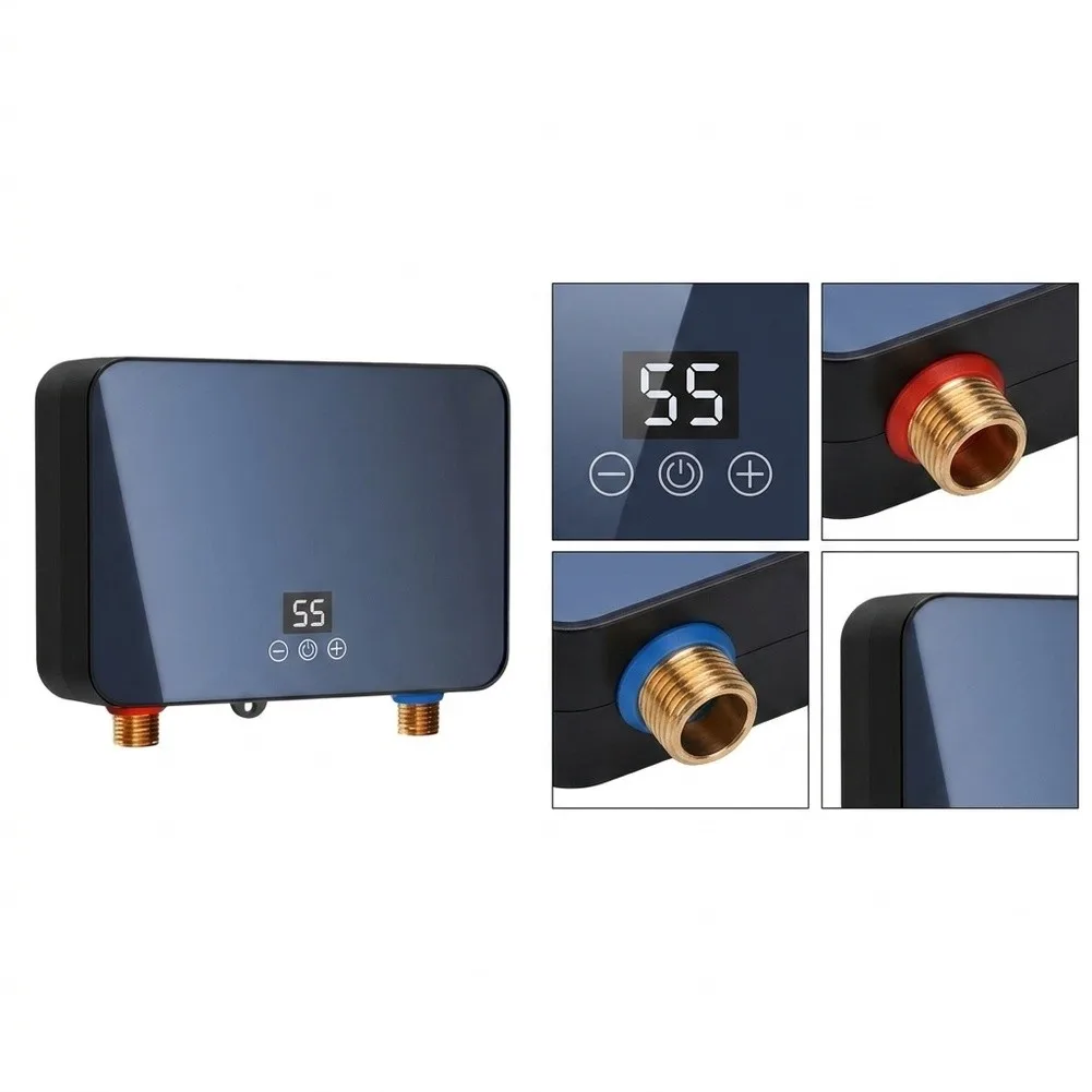 For Instantaneous Electric Water Heater 220V 6000W with Built in Digital Display Touch IPX4 Rated for Humid Environments