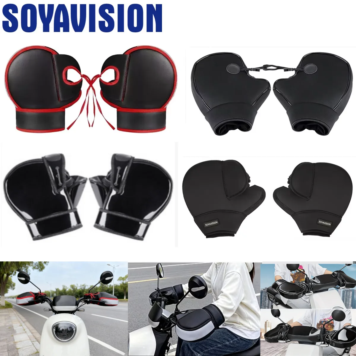 Universal Thick Motorcycle Handlebar Muffs Protective  Scooter ATV UTV Winter Warmer Gloves Grip Handle Bar Muff Rainproof Warm