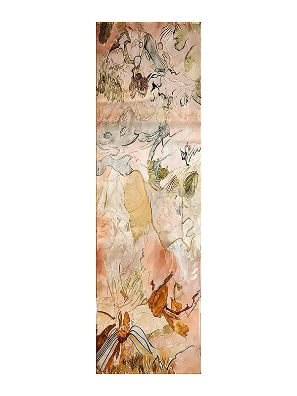 

Art glass screen partition French light luxury cover high-end decoration