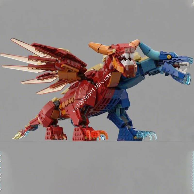 

1980 шт. MOC двойной элементс дракон строительные блоки Рождественская игрушка для развития терпения и концентрации DIY детский подарок