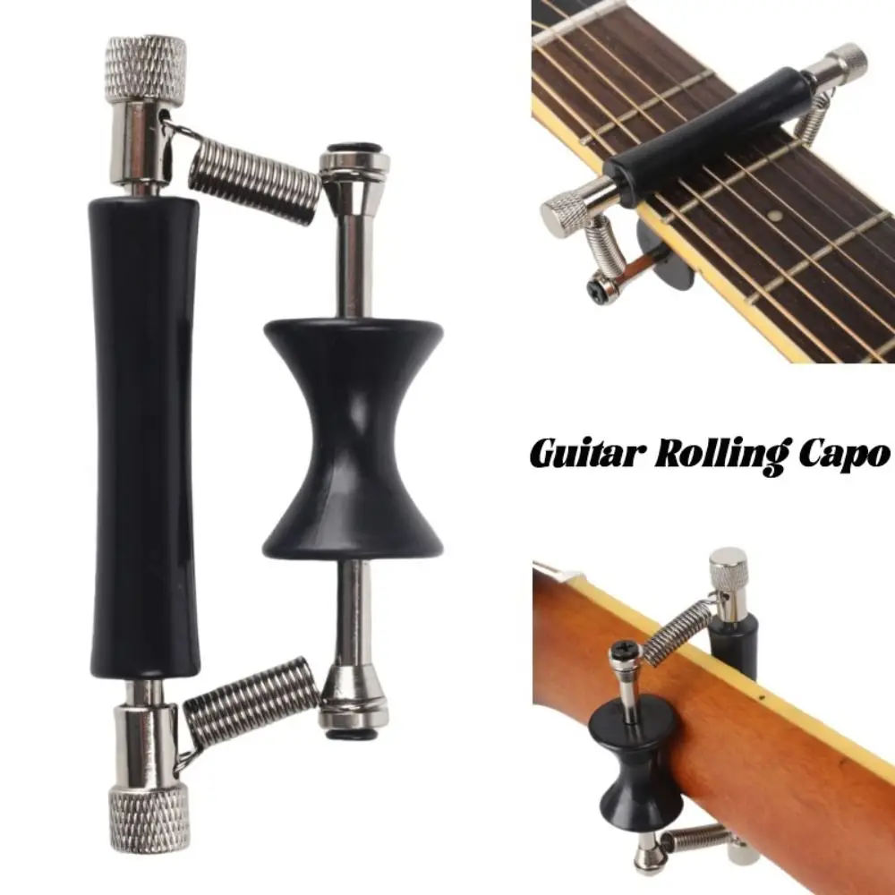 Metal Guitar Capo Black Universal Sliding Moving Capo Folk Acoustic Guitar Parts Guitar Tone Adjusting Clamp