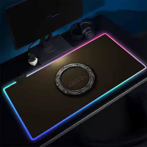Super Stargate Mouse Pad Anime Gaming Mouse Pad LED Table Pads Backlit Rubber Desktop XXL Mousepad RGB Desk Mats