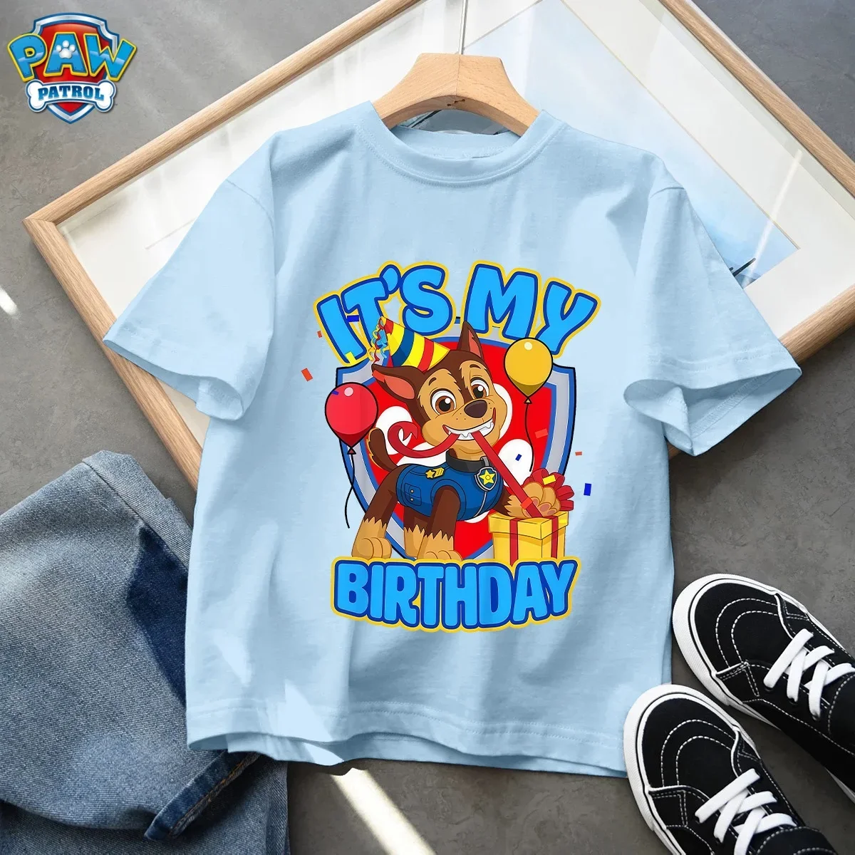Hot Paw Patrol Kids T-shirts Kawaii Cartoon Character Printed Shirts Cute Boys Girls Casuals Tops Summer Birthday Clothing Gift