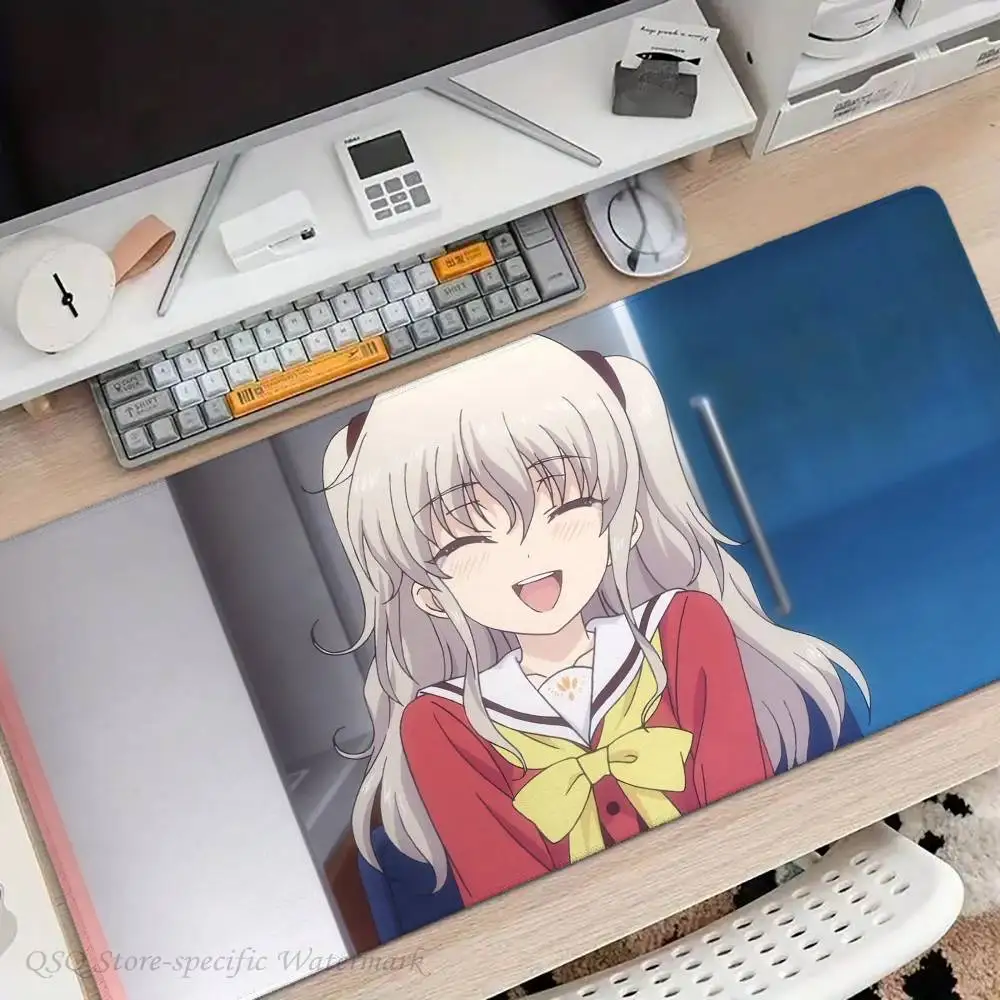 Tomori Nao Anime Charlotte Mousepad Non-slip Suitable For Office Computers Laptops E-sports Game Desk Mats XXL Keyboard
