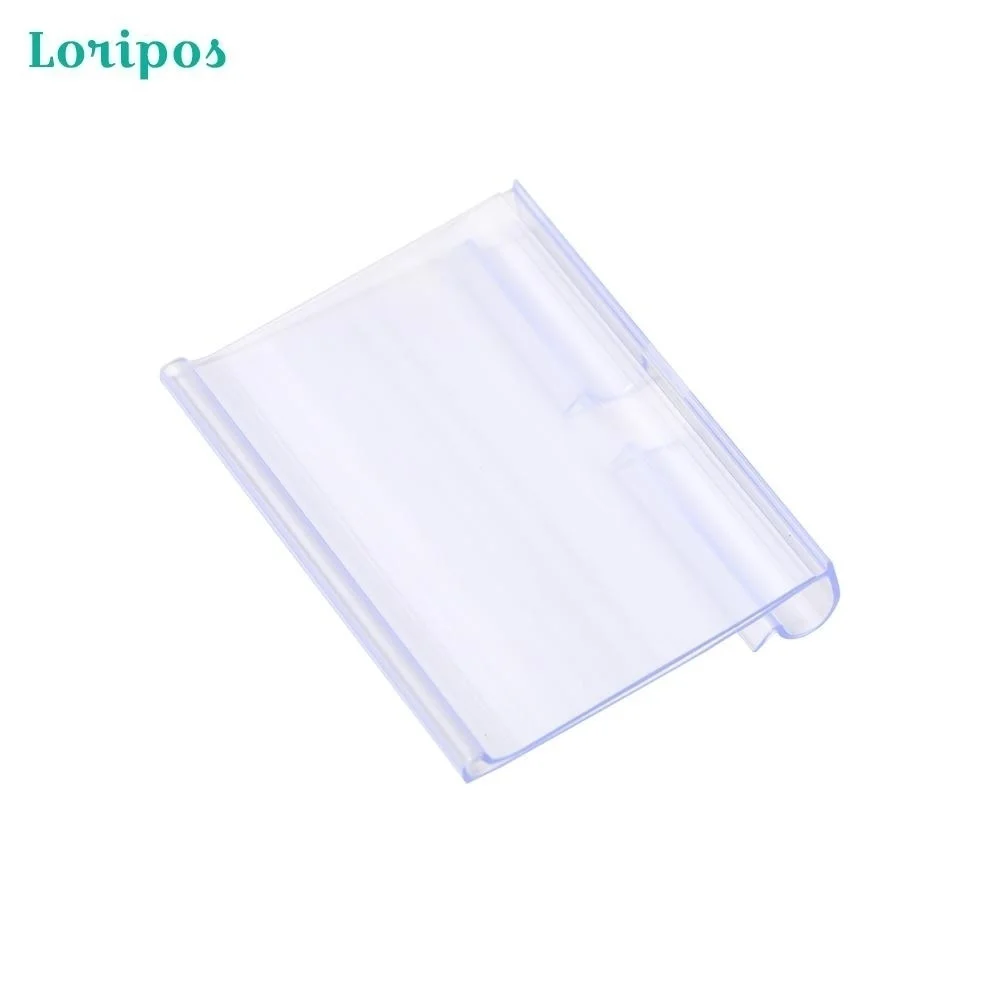 10pcs Supermarket Clear Pvc Price Tag Sign Label Display Holder Price Advertising Promotion Name Card Shelf Talker Clips Holders