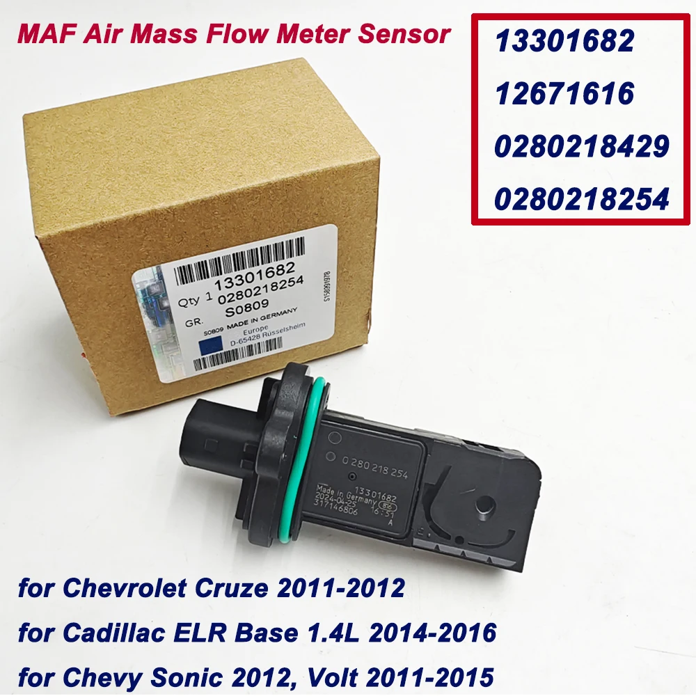 

New MAF Air Mass Flow Meter Sensor 13301682 12671616 0280218254 0280218429 for Cadillac Chevrolet Aveo T300 Volt Cruze Vauxhall