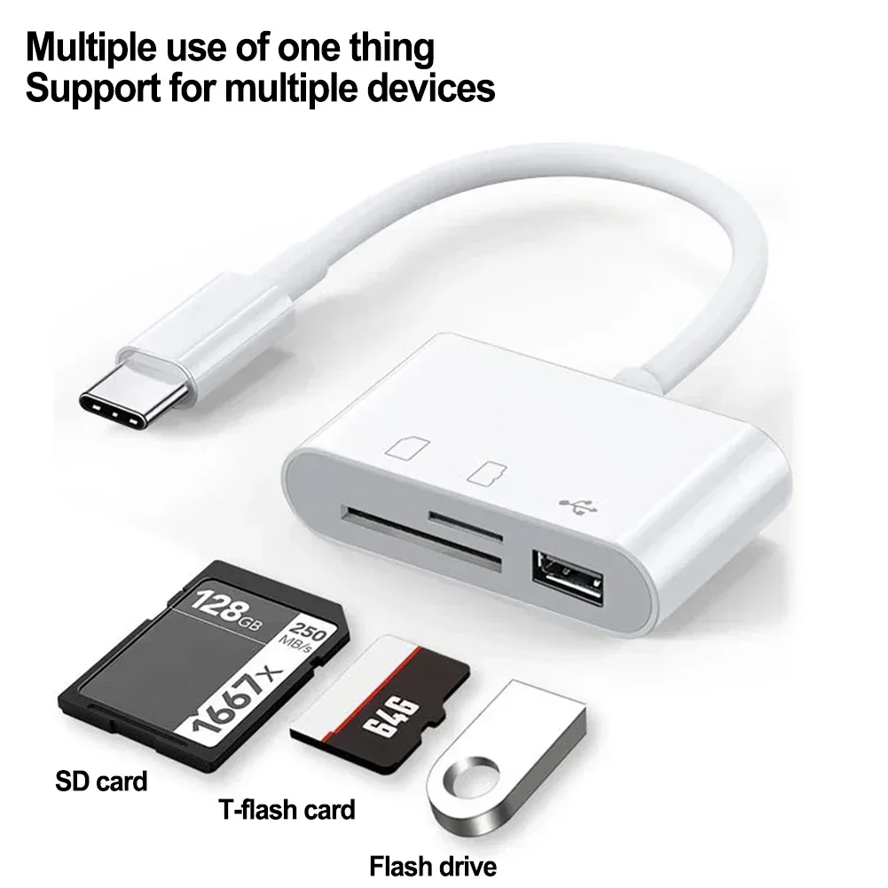 Multifunktions-USB-C-Kartenleser, multifunktionaler OTG-Adapter für Mobiltelefone, TF/3-in-1-Multifunktionskartenleser