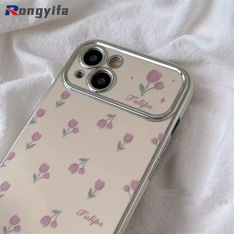 For Realme GT5 Pro GT3 GT2 GT 5G Neo 6 5 SE 240W 3T 2T 2 Phone Case Small Crushed Flower Little Fresh Electroplated Soft Cover
