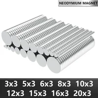 6x3 10x3 20x3mm N35 imán de neodimio súper fuerte redondo NdfeB potente imanes magnéticos permanentes imán de refrigerador