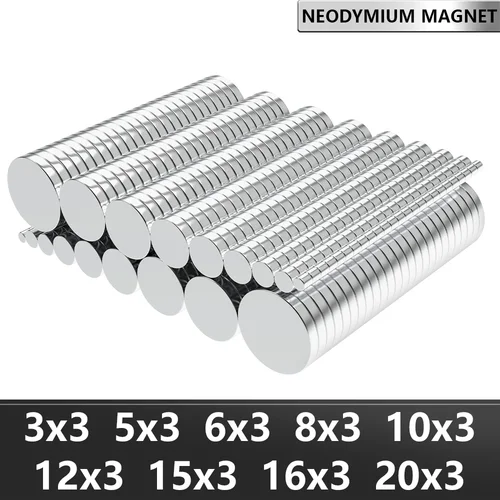 Imagen 1 del producto 6x3 10x3 20x3mm N35 imán de neodimio súper fuerte redondo NdfeB potente imanes magnéticos permanentes imán de refrigerador