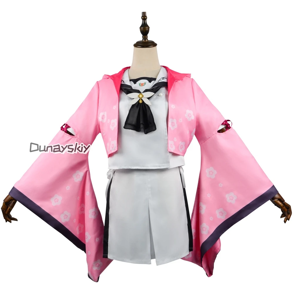 Anime Summer Pockets Naruse Shiroha Cosplay Costume Sweet Lolita Bow Dress Japanese Sailor Collar Slimming Short Dress for Women