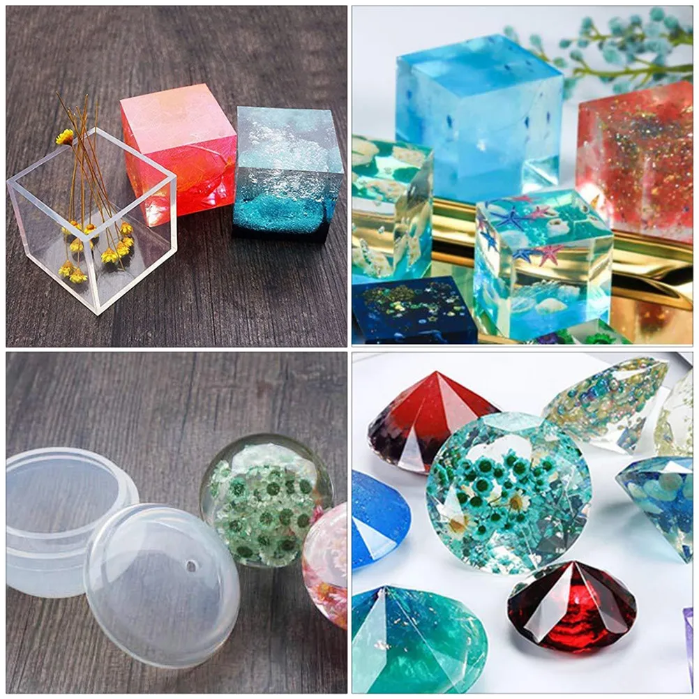 

Набор силиконовых форм для творчества: для смолы, гипса, легкого извлечения из формы, компактные, для декора, подарков ручной работы, инструмент для заливки клея, для поделок