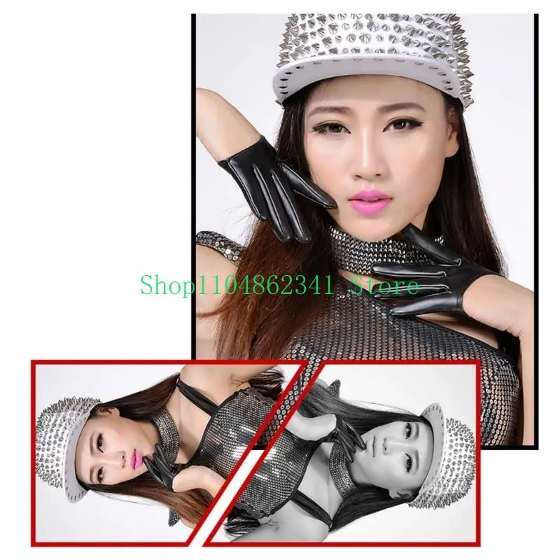 5asd 2pcs flexible Halbfingerhandschuhe moderne Unisex Clubhandschuhe Frauen Trendige Handschuhe