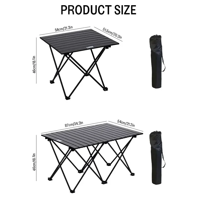 Outdoor Folding Table Lightweight Portable Camping Picnic Egg Roll Table Road Trip Ultra-Light Aluminum Alloy Small Table