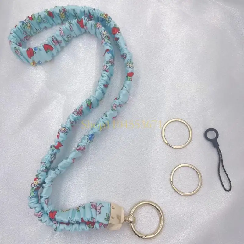

Best Seller Stretchy Pleated Print Pattern Neck Straps with Quick Release Clasp for Cards