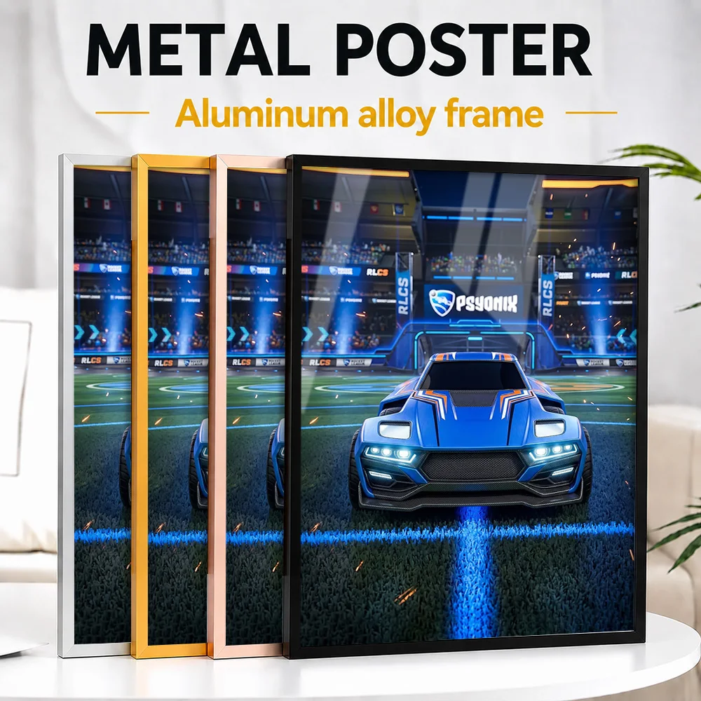 Rocket League Breakout Car Framed Metal Print Personalized Studio Graphic Wall Art For Simulator Room, Gaming Enthusiast Gift