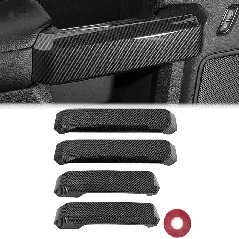 

4Pcs Carbon Fiber Style Car Inner Door Handles Cover Trim Stickers For Ford F150 2015 2016 2017-2020 SuperCrew / Crew Cab