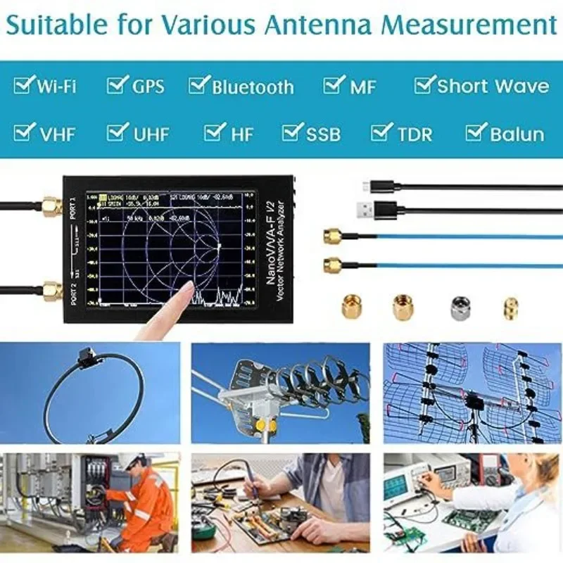 4.3 Inch Vector Network Analyzer S-A-A-2 NanoVNA-F V2 Antenna Shortwave HF VHF UHF