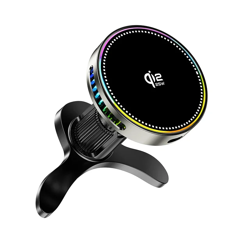 Qi2 Kühlender Magnetischer Kabelloser Autoladegerät-Halter mit RGB-Licht, 25W Autotelefonhalter für Magsafe iPhone 17 Pro Max Samsung – Detail 12