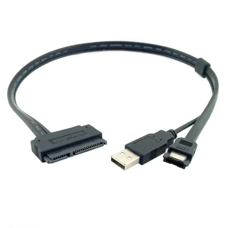 for SA-075 SATA 22P to ESATA USB Power Supply 2-in-1 SATA Hard Disk Data Cable 0.5m