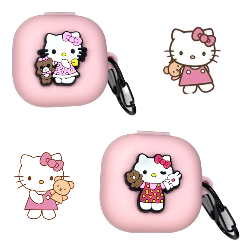 Capa protetora de silicone macio para Samsung Galaxy Buds, desenhos animados, Hello Kitty, Buds Live, Buds Pro, Buds 2, Buds2 Pro