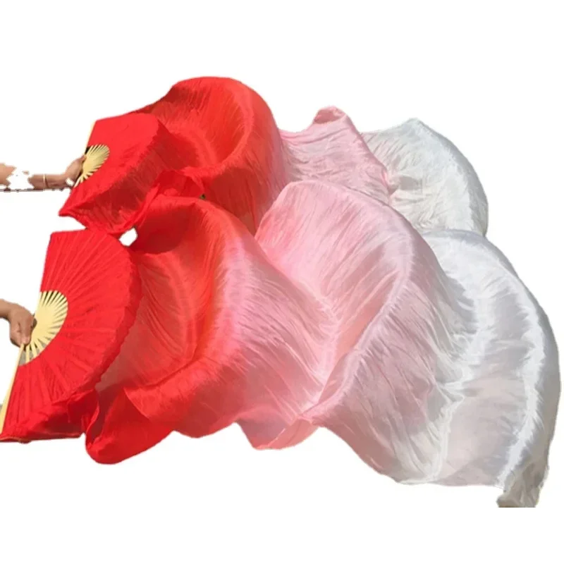 Высокое качество, 100% китайская шелковая вуаль, танцевальные фанаты, 1 пара, бамбуковые ребрышки для живота, длина 150/180 см, реквизит ручной работы MN1