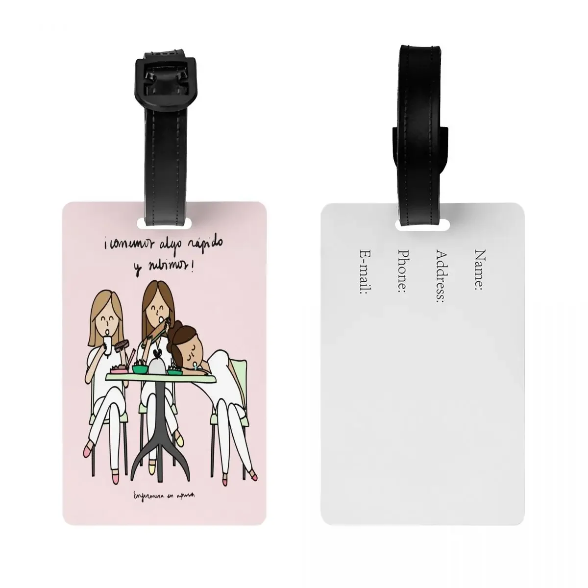 Custom Enfermera En Apuros Doctor Nurse Medical Luggage Tag Suitcase Baggage Privacy Cover ID Label