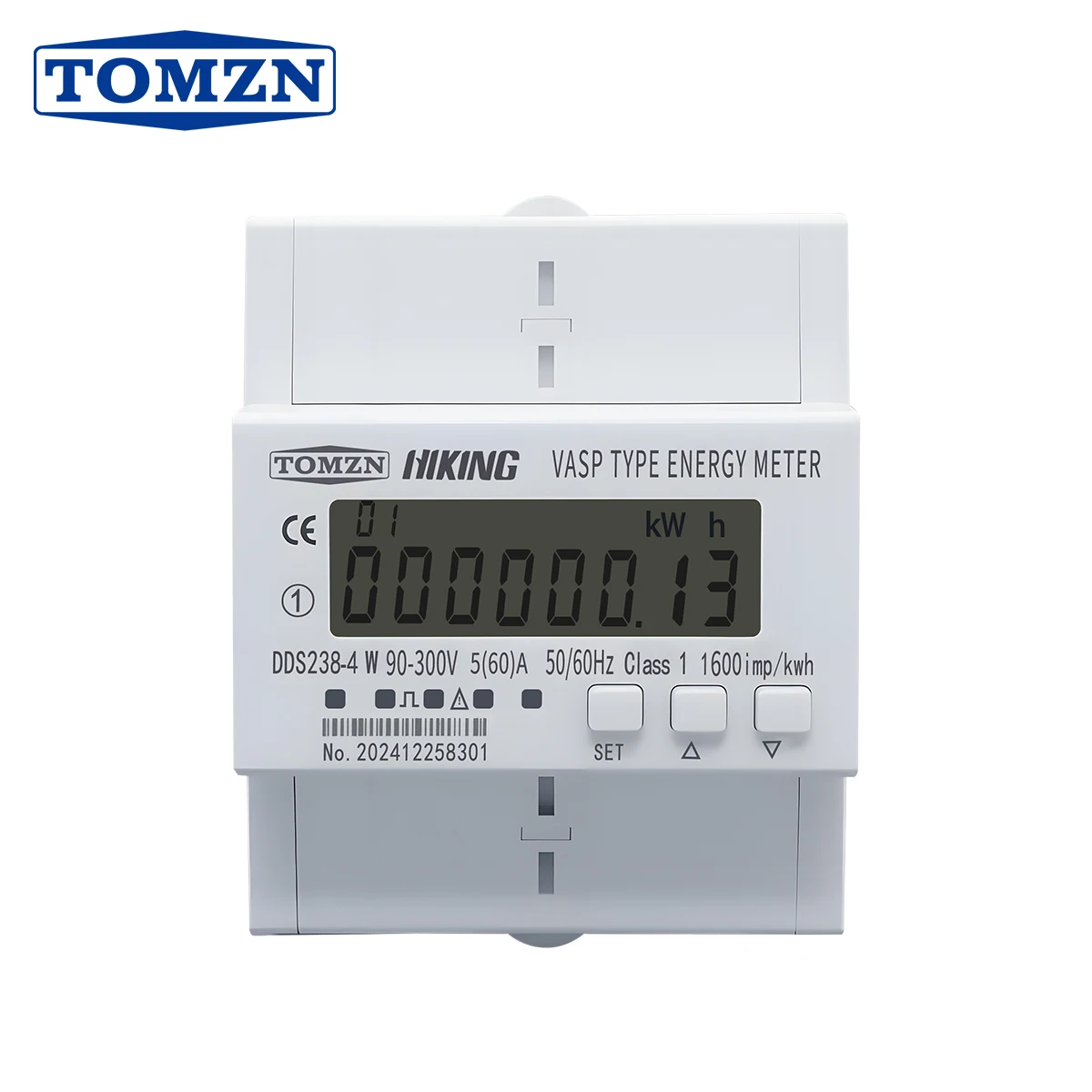

TOMZN VASP 90-300VAC 60A Bi-directional Single Phase Energy Meter kWh Timer with voltage current action power protection