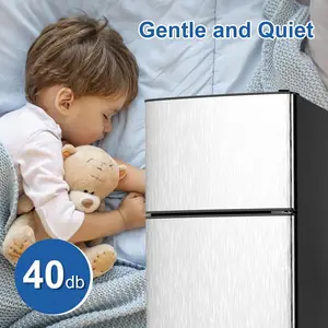 Kulkas Mini dengan Freezer, Kulkas Kecil 3,2 cuft, Hemat Energi, Kebisingan Rendah, Kulkas Kompak Pintu Ganda untuk Asrama 8 kulkas dengan penjualan terbaik dengan freezer - №