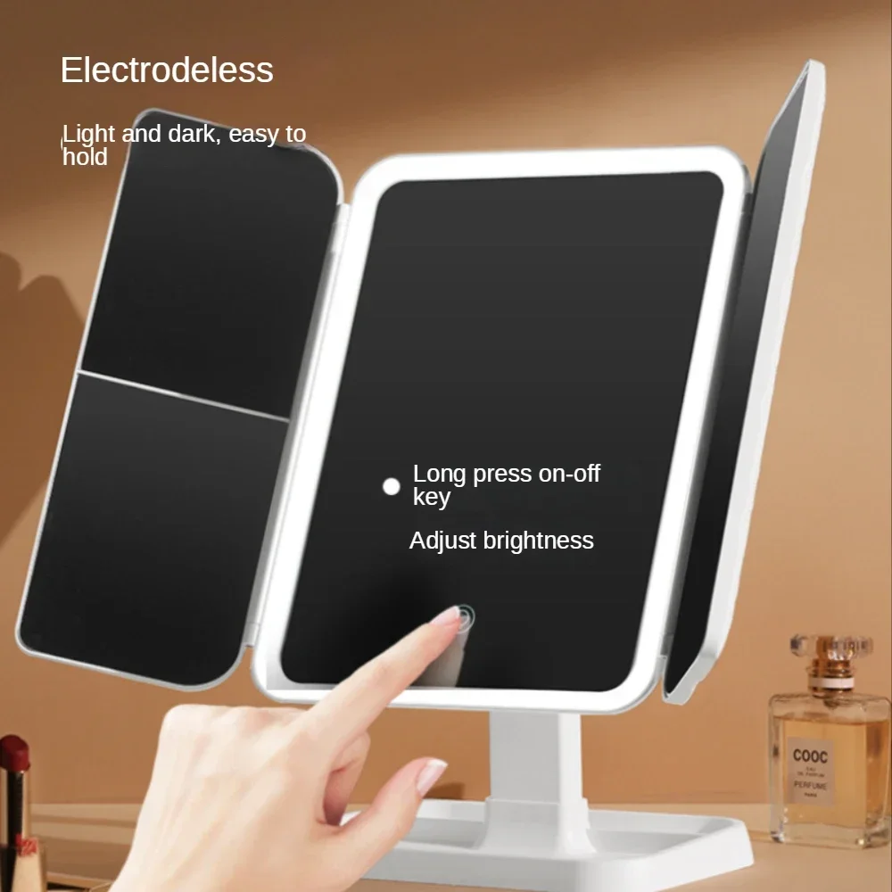 LED Lighted Vanity Mirror, Makeup Mirror Lamp,3 Color Lighting Modes,Touch Screen, 3X Magnification, Adjustable Brightness